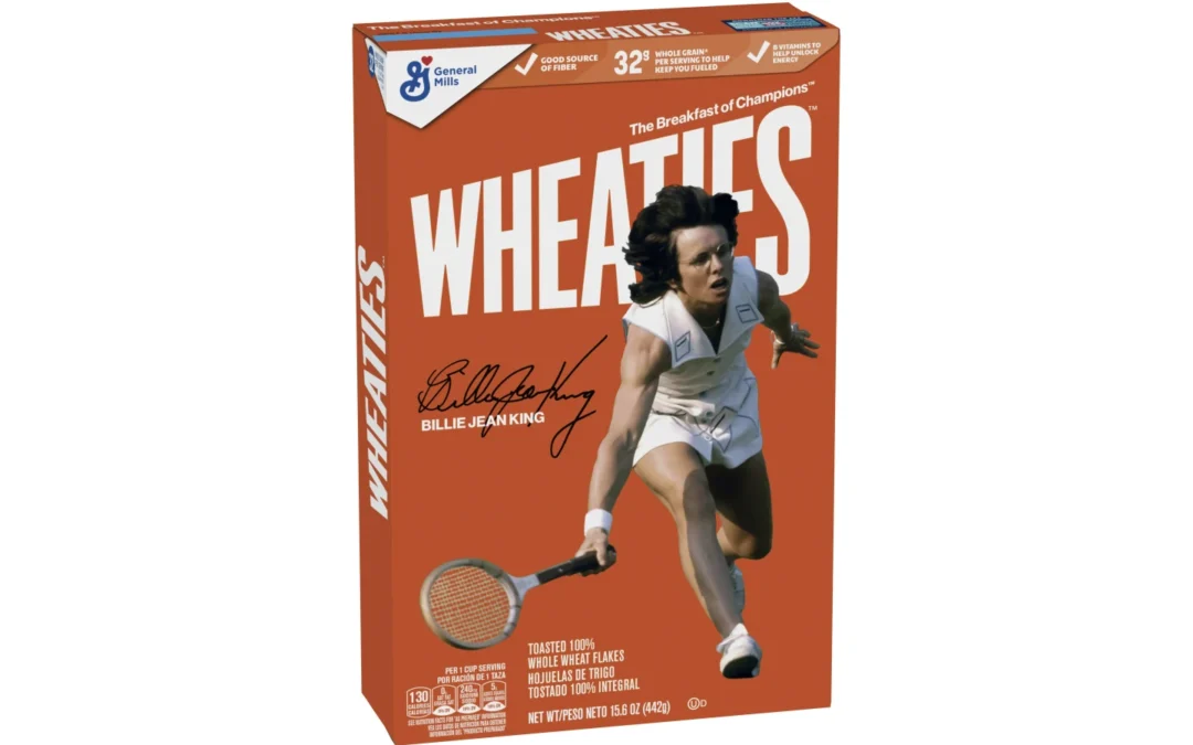 AP: Billie Jean King is getting the Breakfast of Champions treatment. She’ll appear on a Wheaties box