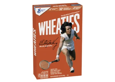 AP: Billie Jean King is getting the Breakfast of Champions treatment. She’ll appear on a Wheaties box
